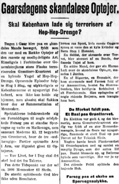 Udklip fra avisen Socialdemokraten, 14. november 1918